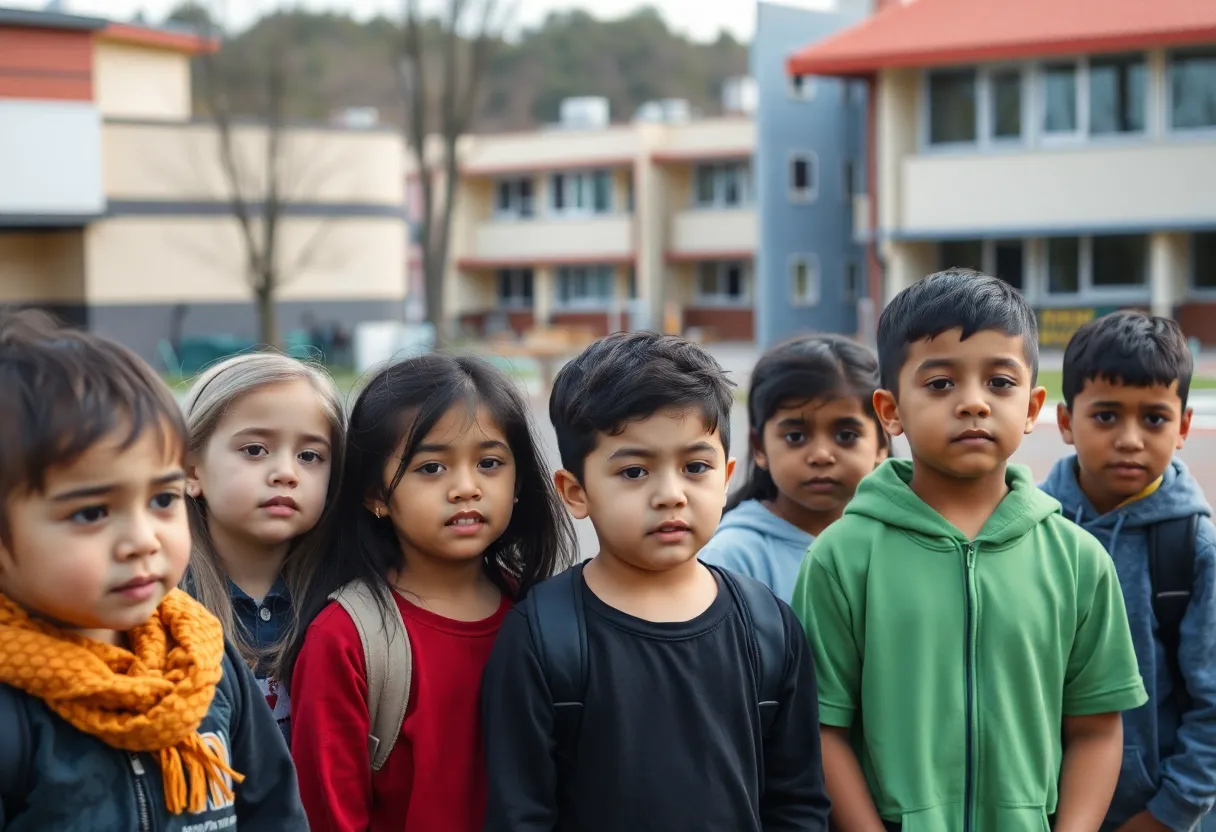 Students at a San Antonio school playground amid immigration concerns.