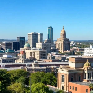 Skyline of San Antonio with municipal buildings