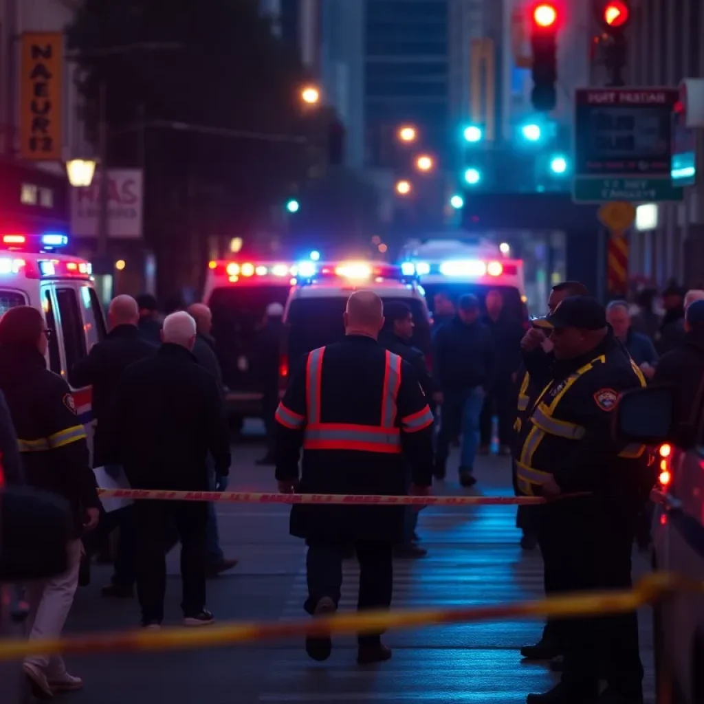 Emergency responders at a crime scene in San Antonio