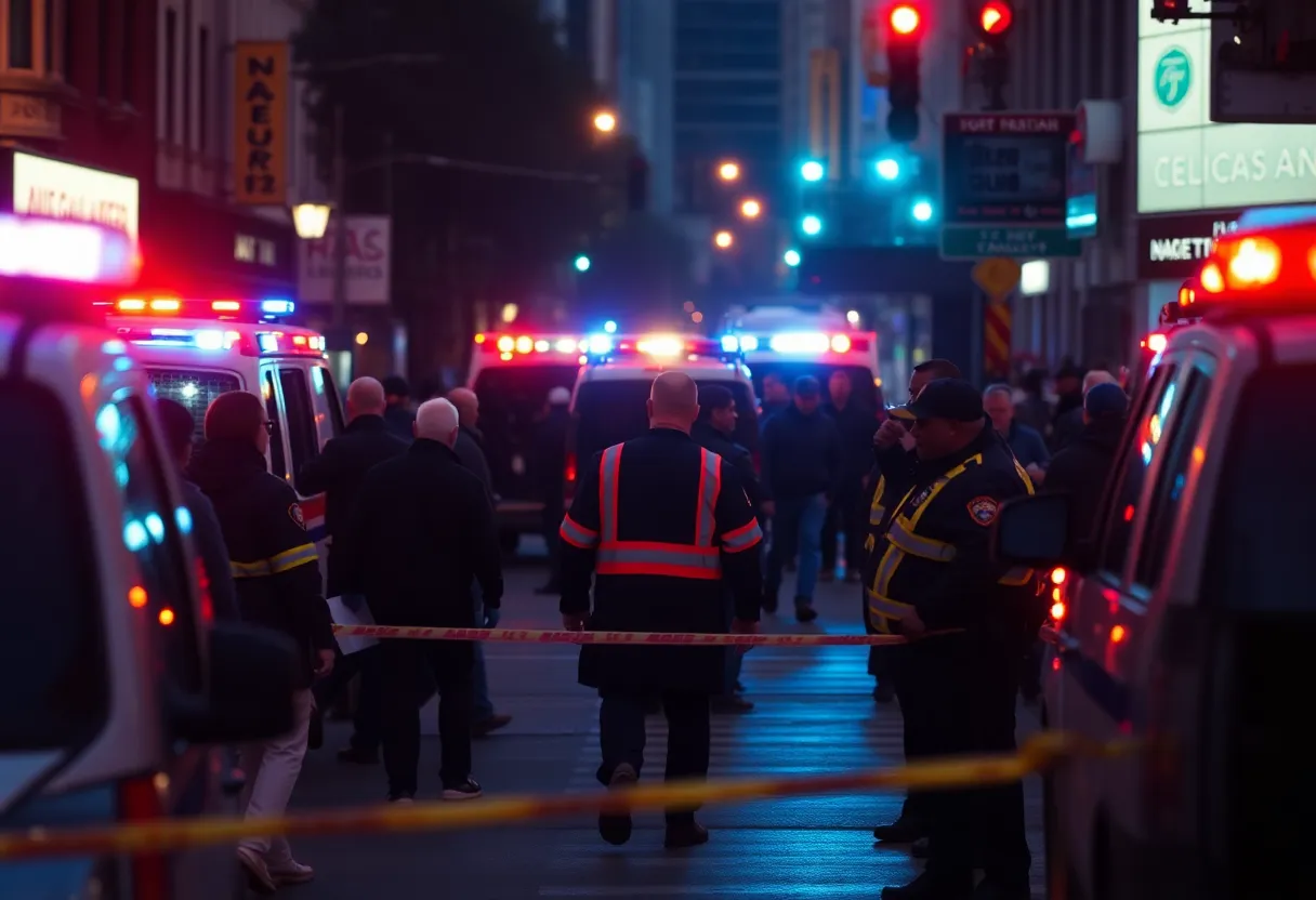 Emergency responders at a crime scene in San Antonio