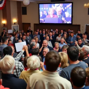 Community members celebrating at San Antonio watch party for presidential inauguration