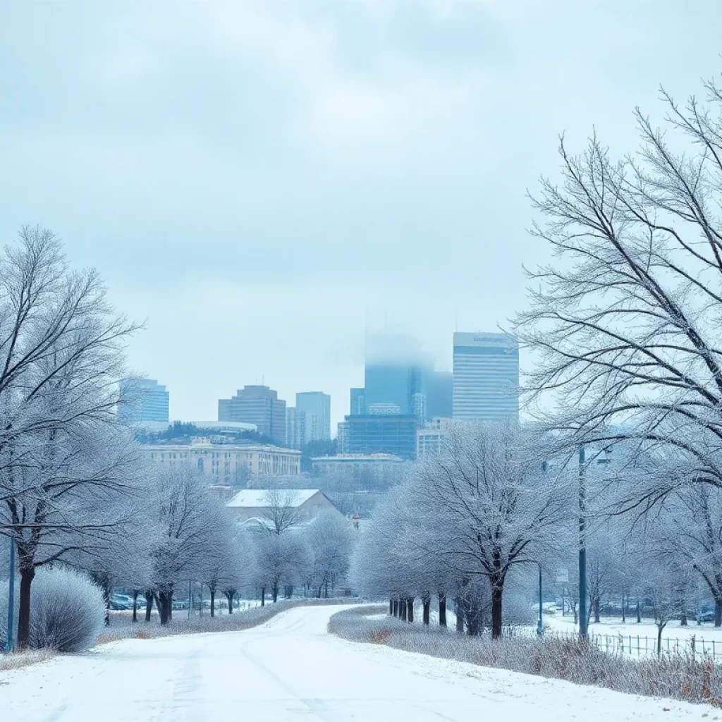 San Antonio skyline with winter weather preparations