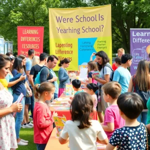 Families at the School Discovery Day exploring educational options