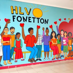 Mural at the new blood donation center in San Antonio