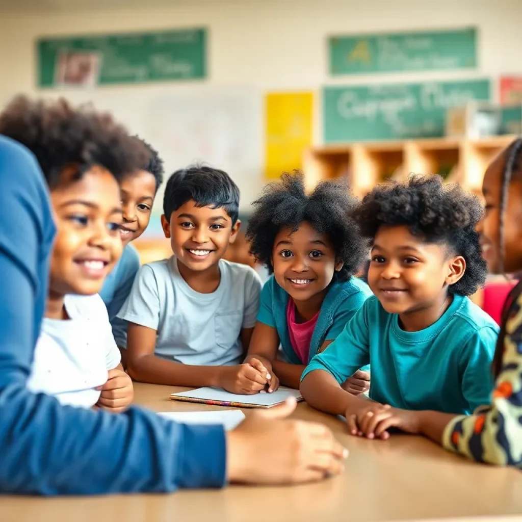 Diverse students in a safe, supportive classroom environment