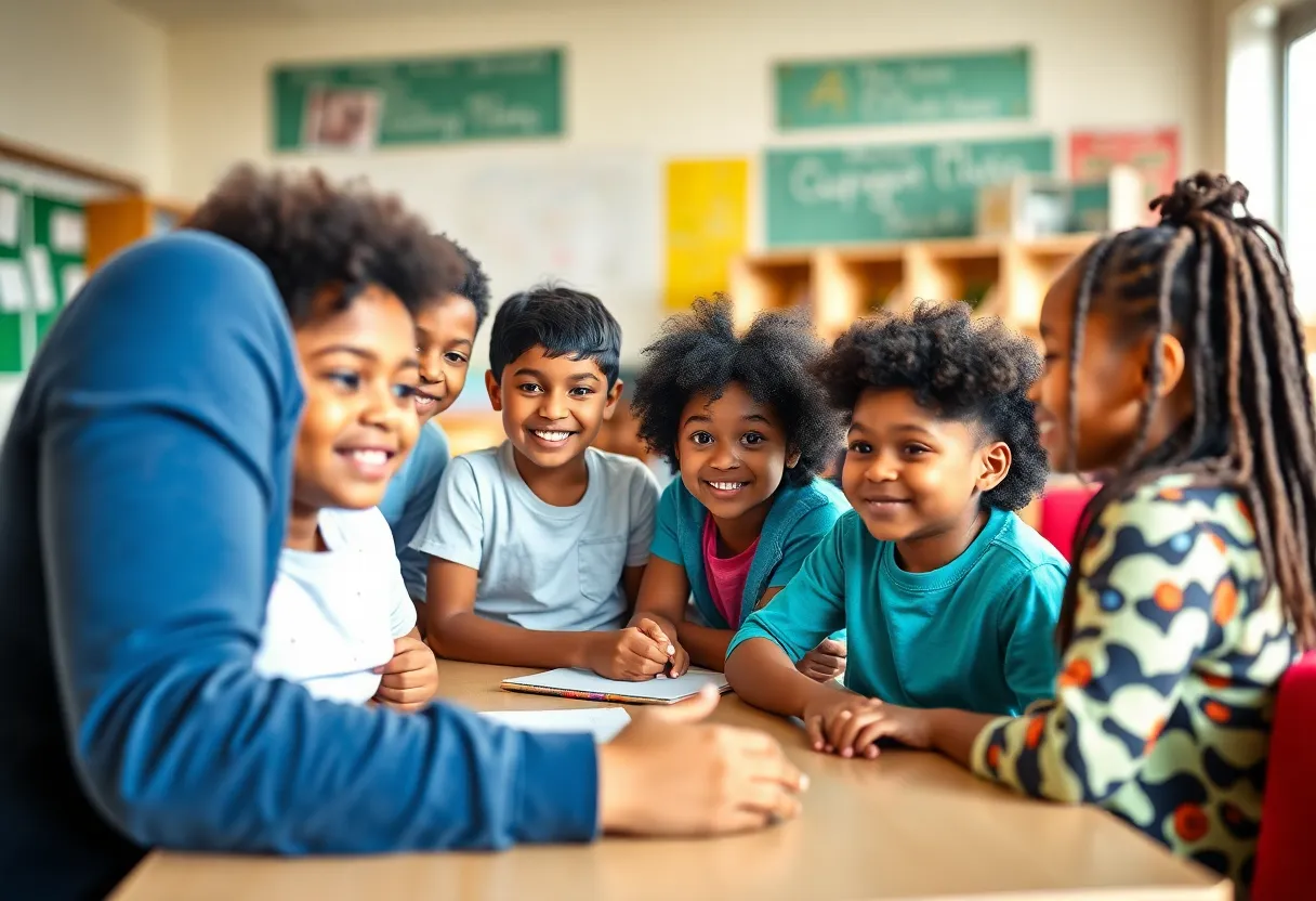 Diverse students in a safe, supportive classroom environment