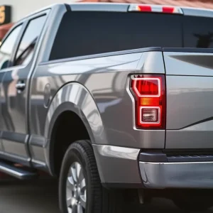 A Ford pickup truck parked in San Antonio, highlighting the issue of tail light theft.