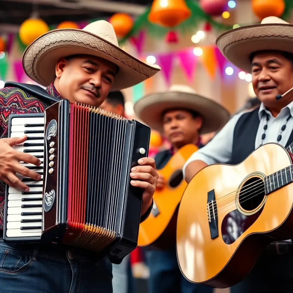 Tejano music festival with accordion and musicians