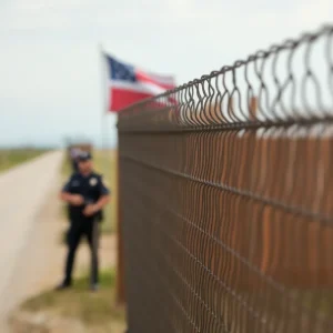 Texas border enforcement scene depicting heightened immigration activity.