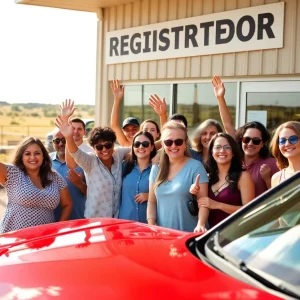 Drivers celebrating the removal of vehicle inspections in Texas