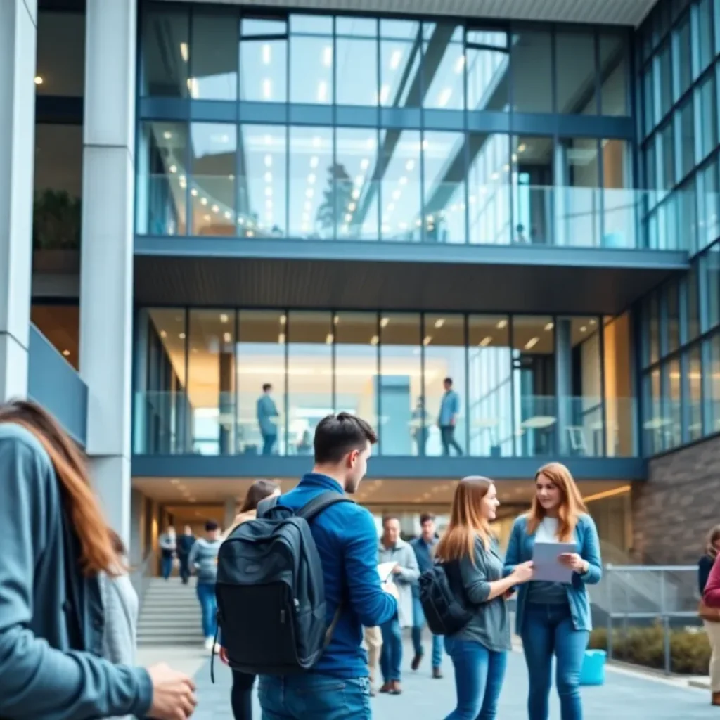 Conceptual image of students at the University of Texas at San Antonio's new AI College.