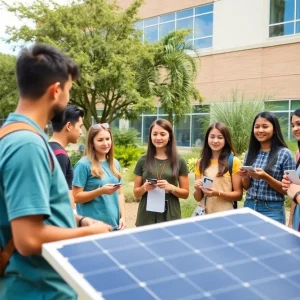 Students at UTSA engaging in renewable energy projects