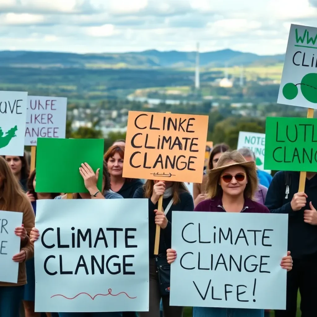 Activists holding climate change signs in Sweden