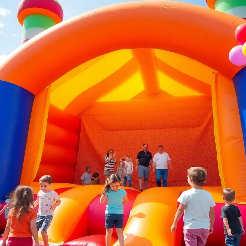 Families enjoying the Big Bounce America Tour in San Antonio.