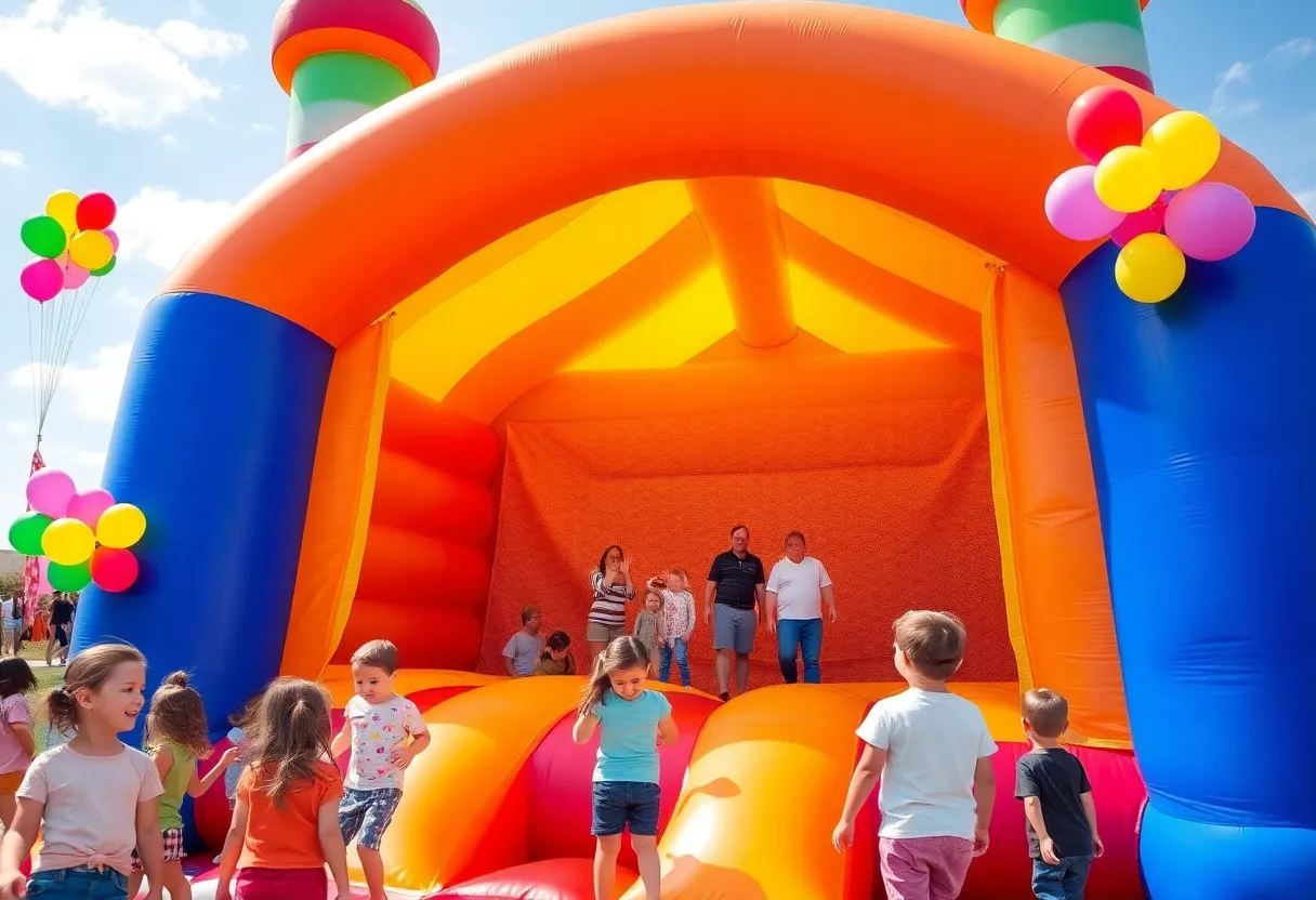 Families enjoying the Big Bounce America Tour in San Antonio.