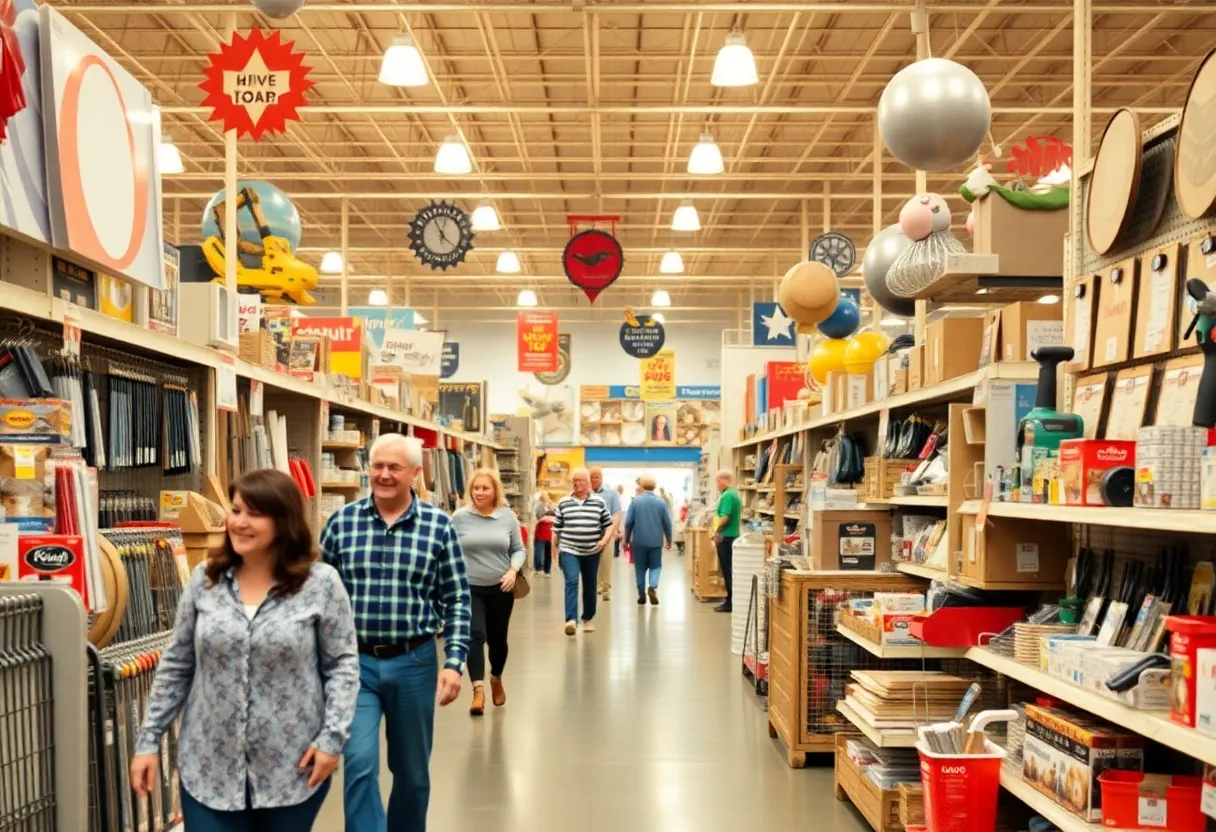 Interior of Builders Square home improvement store