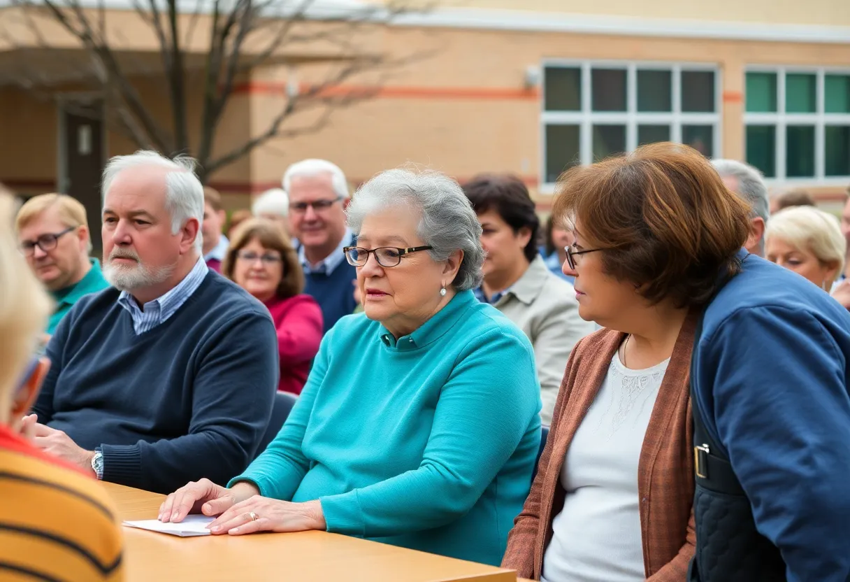 Residents engaged in discussion about school relocation proposal