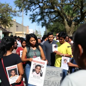 Community members actively searching for a missing teenager in San Antonio.