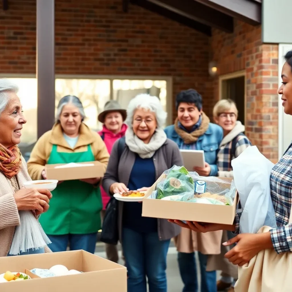 Volunteers delivering meals to seniors