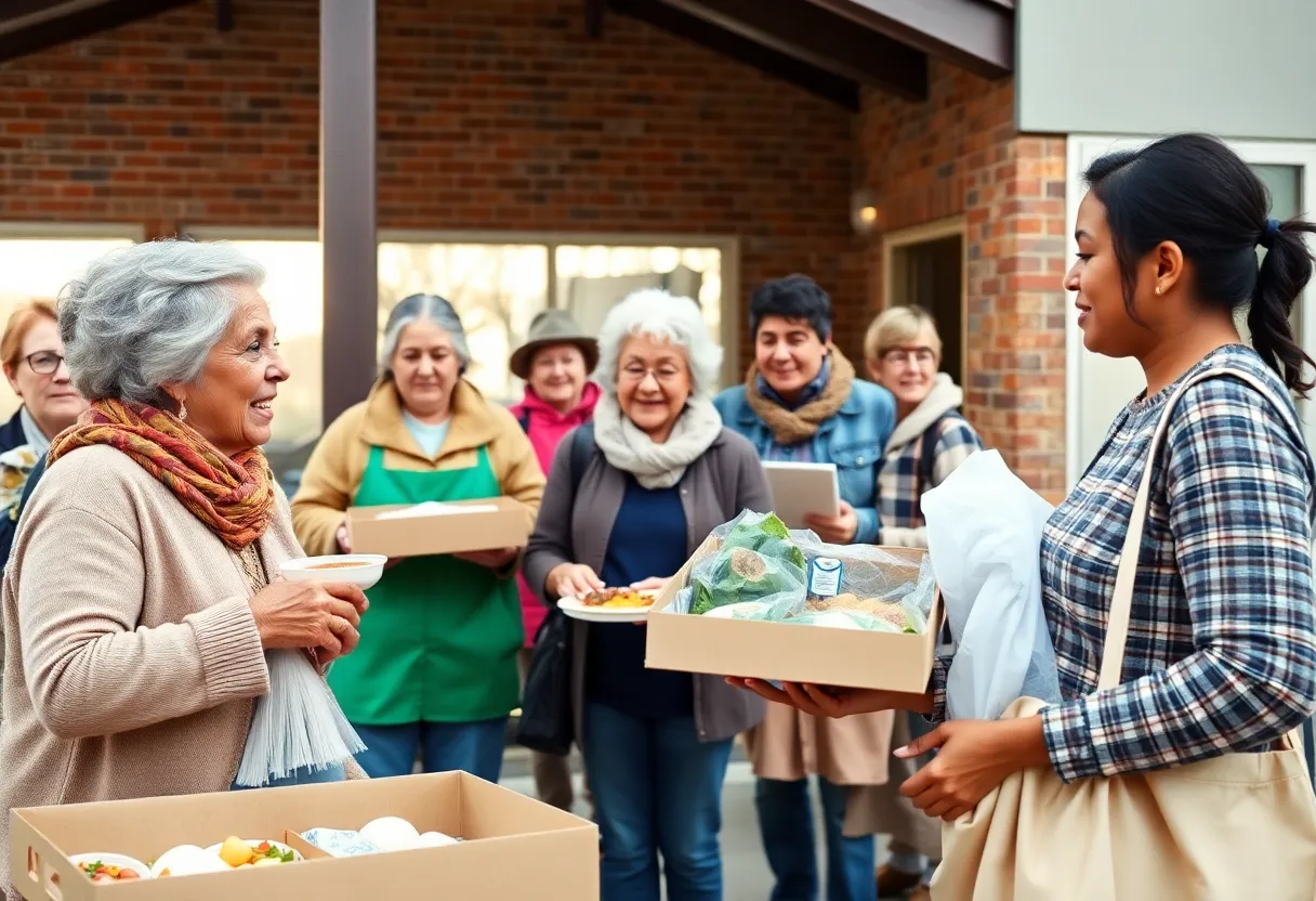 Volunteers delivering meals to seniors