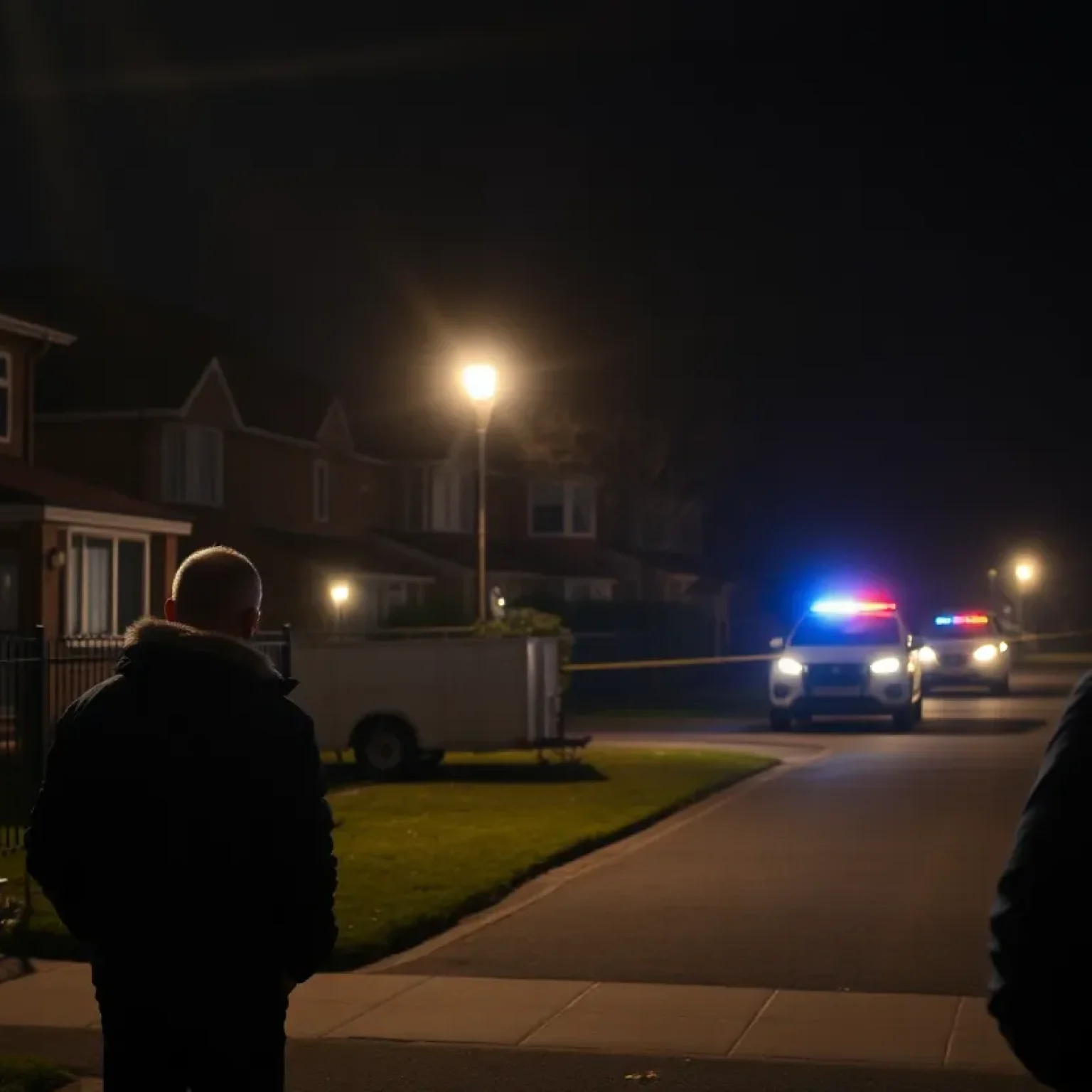 Police lights at the scene of a drive-by shooting in San Antonio