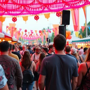 Crowd enjoying the Fiesta Oyster Bake festival