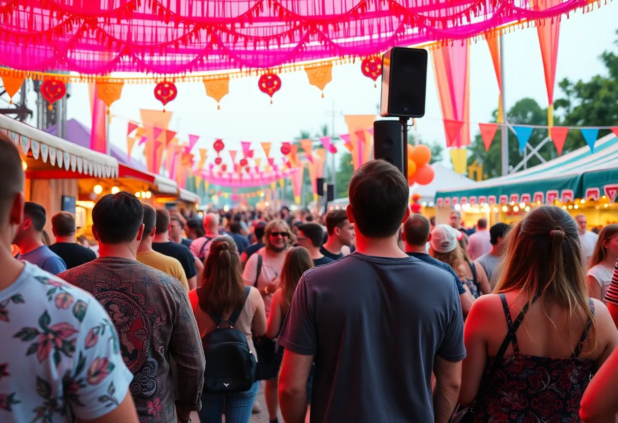 Crowd enjoying the Fiesta Oyster Bake festival