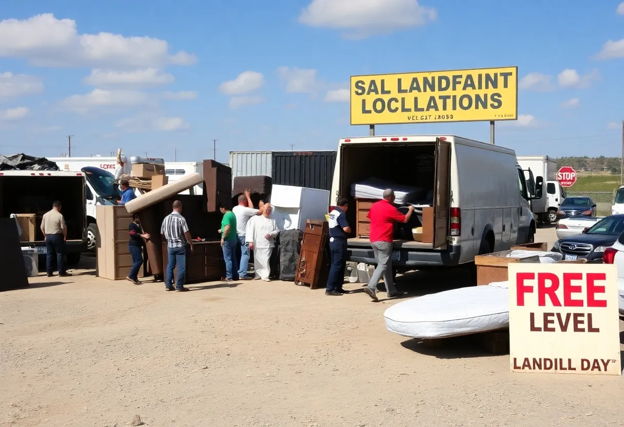 Residents participating in Free Landfill Day in San Antonio