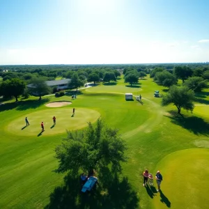 Golfers on a course enjoying alcoholic beverages in San Antonio