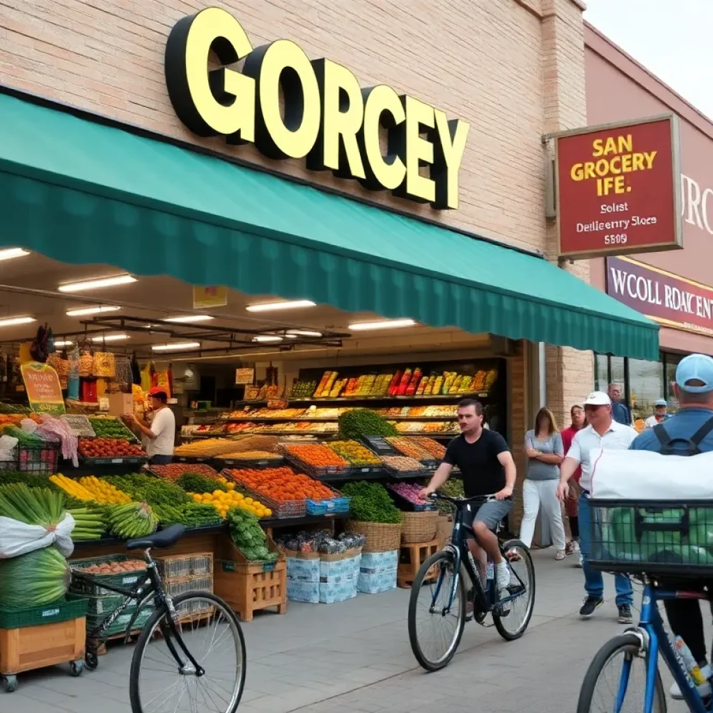 Grocery delivery service in San Antonio with H-E-B vendors and cyclists