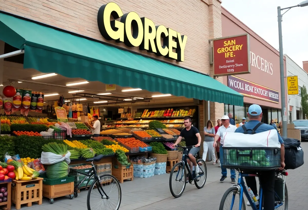 Grocery delivery service in San Antonio with H-E-B vendors and cyclists