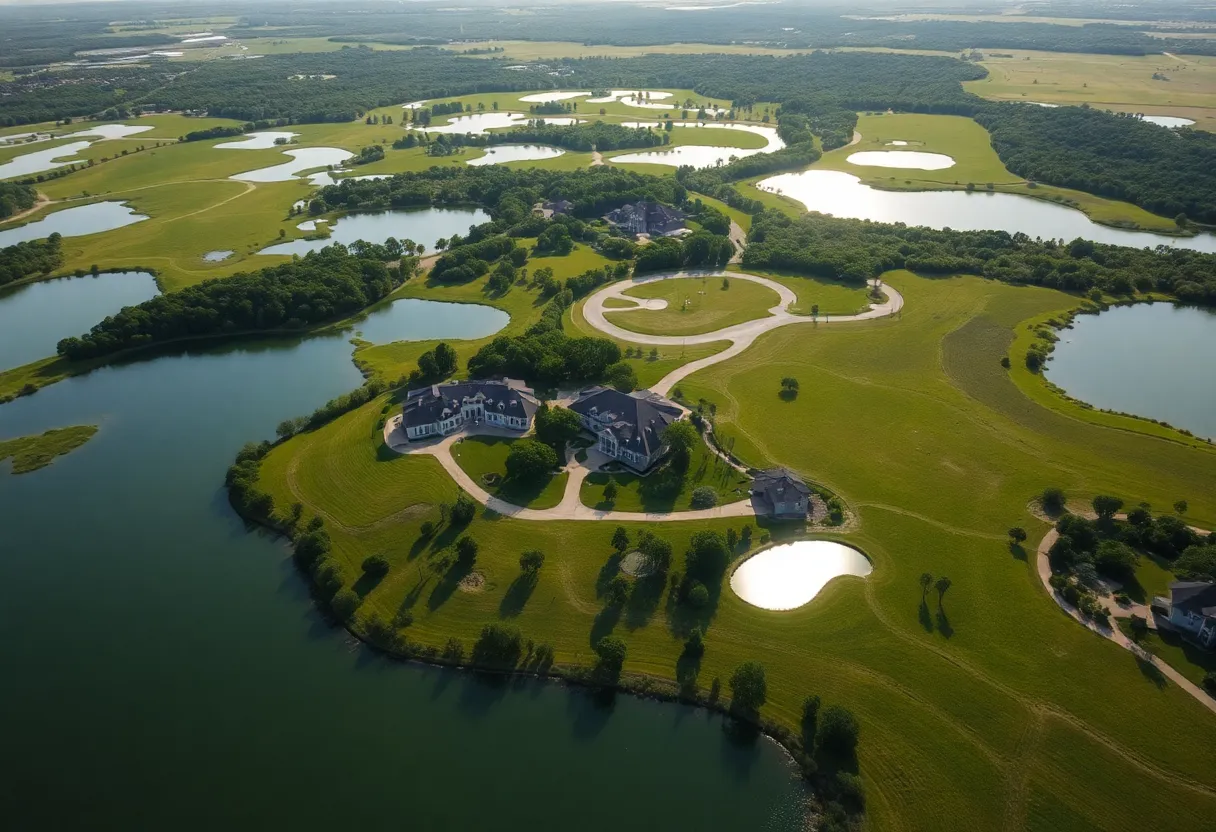 Aerial view of Hidden Valley Ranch showcasing its natural beauty and expansive land