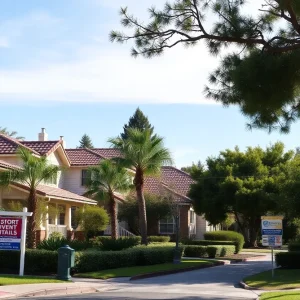 Suburban homes in Hollywood Park with rental signs