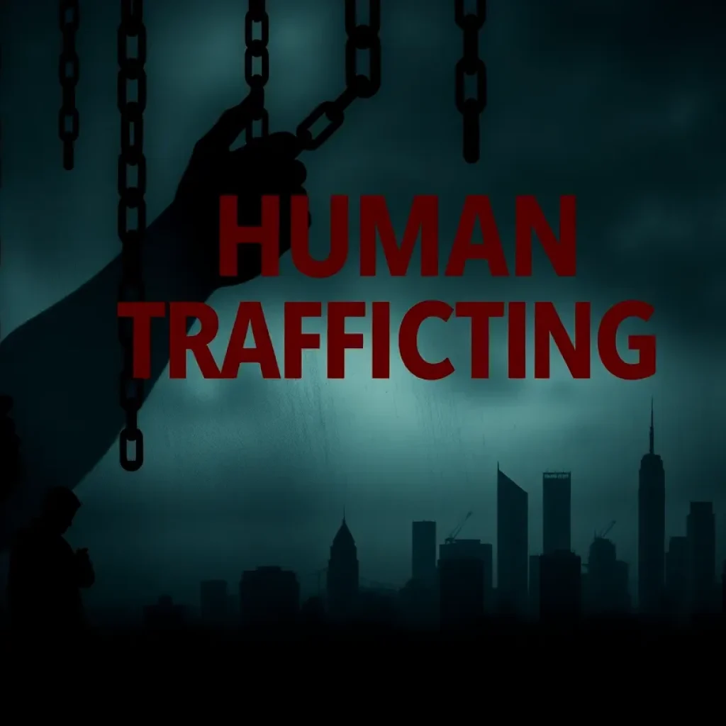 Illustration representing human trafficking awareness