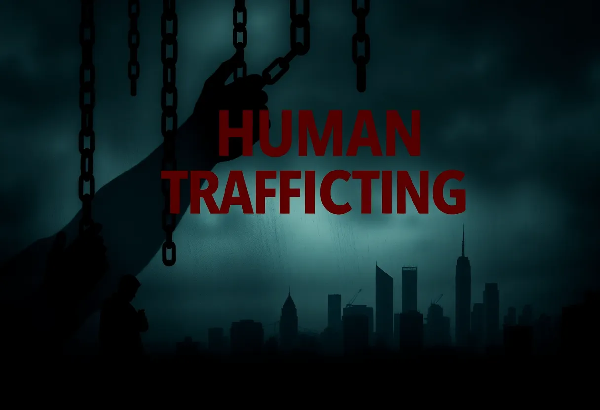 Illustration representing human trafficking awareness