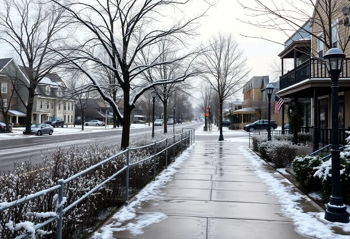 Icy sidewalks in San Antonio during unseasonably cold January