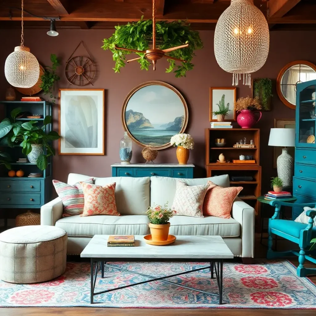 Interior design display with southern-chic aesthetics