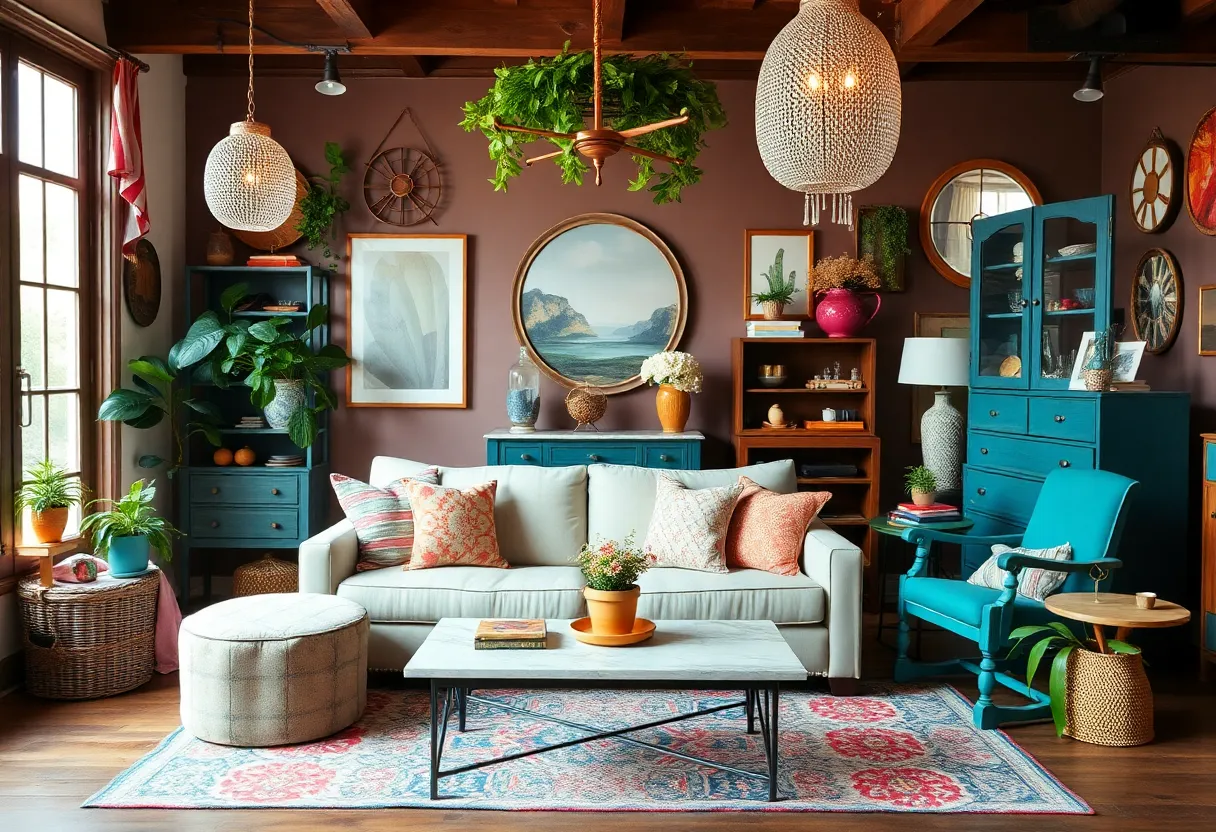 Interior design display with southern-chic aesthetics