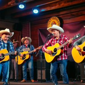 Musicians performing at a country music venue