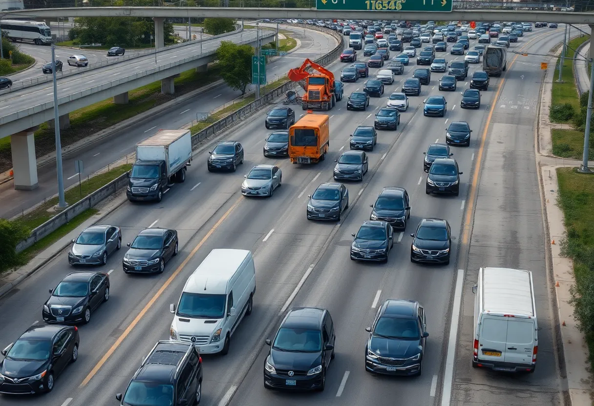 Traffic congestion on Loop 1604 during weekend closures in San Antonio