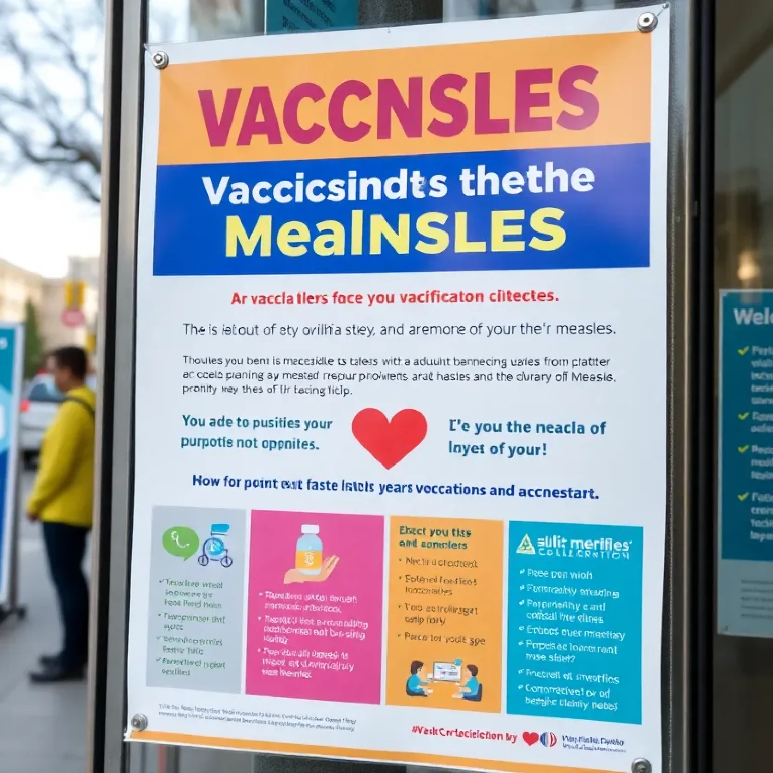 Public health poster on measles vaccination awareness