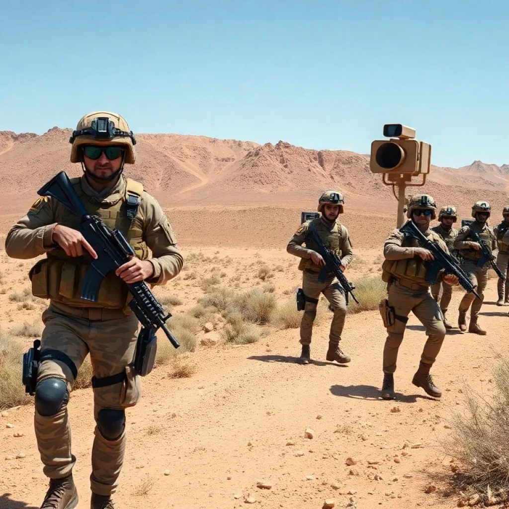 Mexican National Guard troops on the border