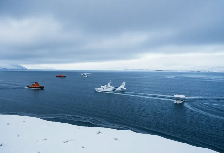 Rescue teams conducting a search for the missing Bering Air plane in Alaska