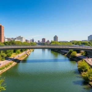 New pedestrian bridges in San Antonio's Pearl District over the San Antonio River