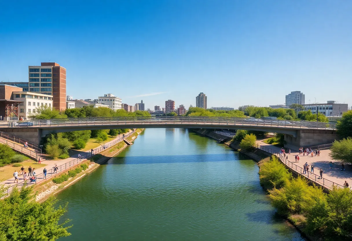 New pedestrian bridges in San Antonio's Pearl District over the San Antonio River