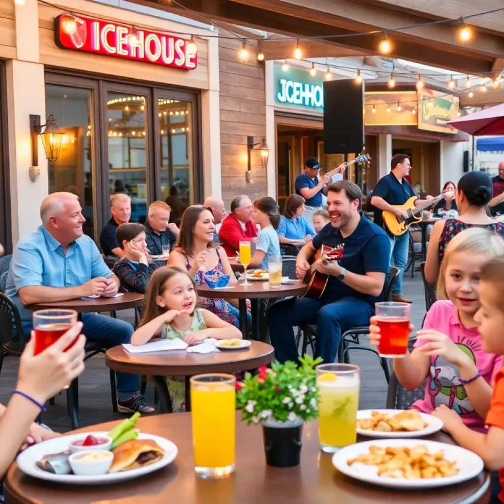 Guests enjoying the patio at Otto's Ice House