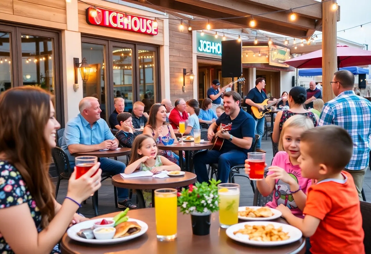 Guests enjoying the patio at Otto's Ice House