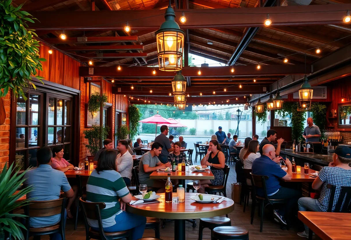 Outdoor seating at Otto's Ice House in San Antonio