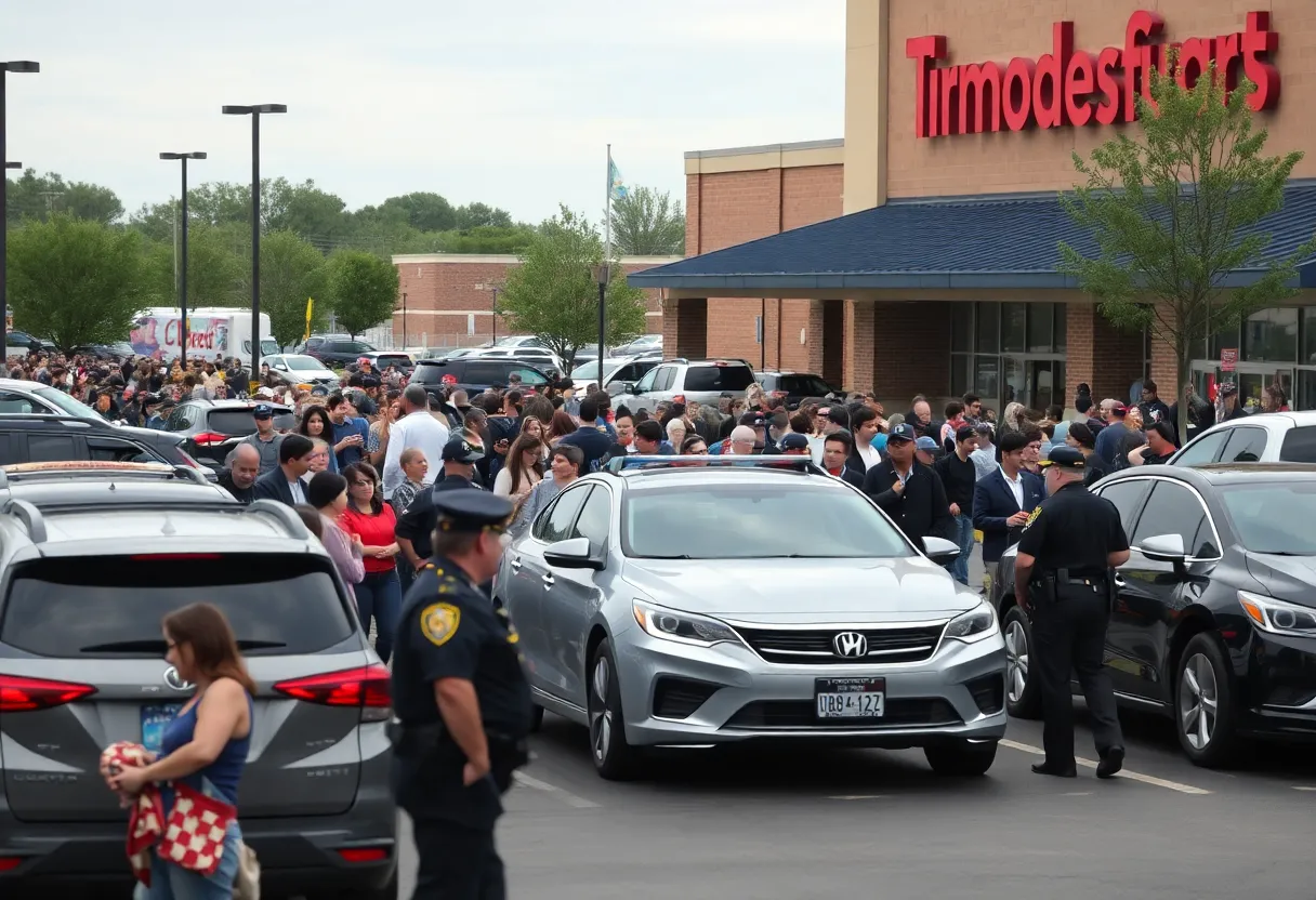 Police activity outside H-E-B supermarket in San Antonio