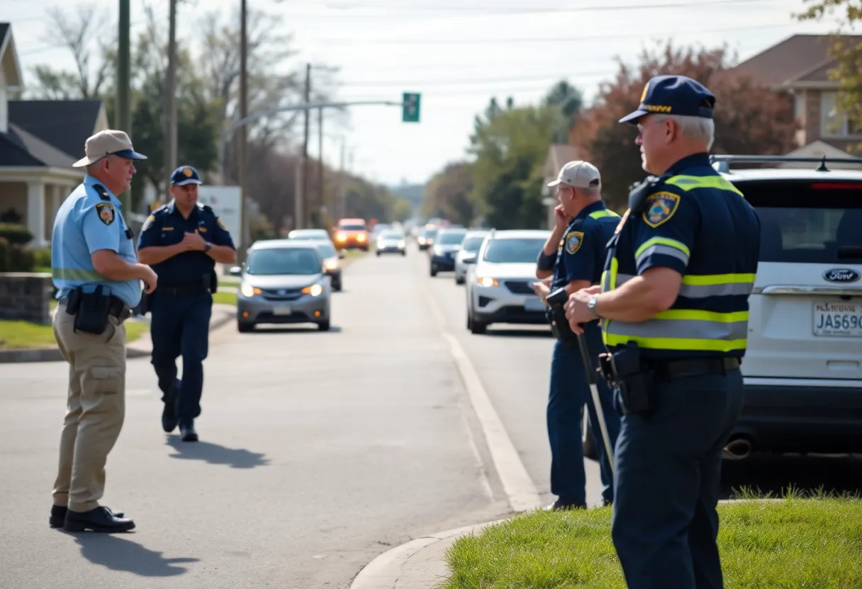 Retired police officers managing traffic issues in a San Antonio neighborhood